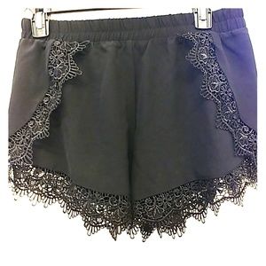 Black lace shorts